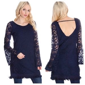 Navy lace tunic